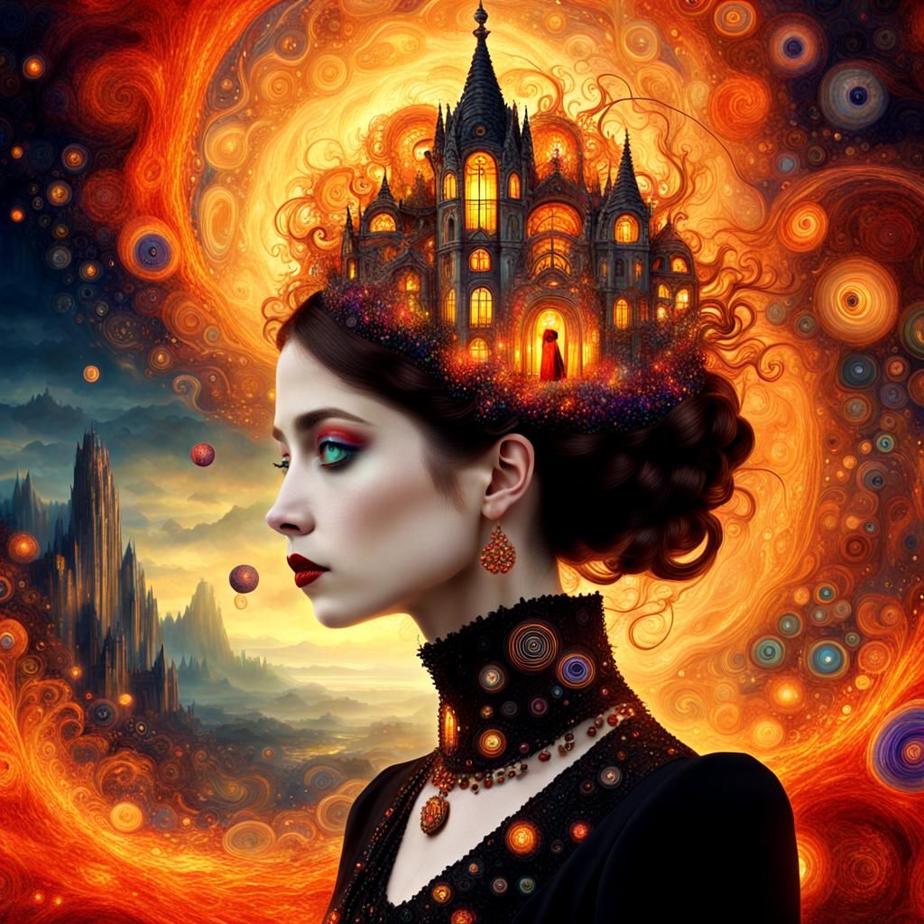 Fantasy Fractal Fire Futuristic Bisa Butler Gustav Klimt Tim Burton Kandinsky 🐞🌸🌹🌇  by @Denise Fulks