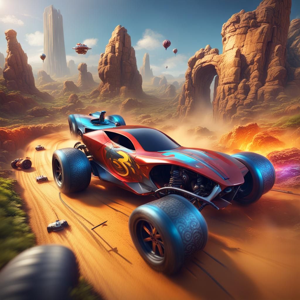 Things on Wheels remote control car racing game by Load Inc. AI Generated Artwork NightCafe