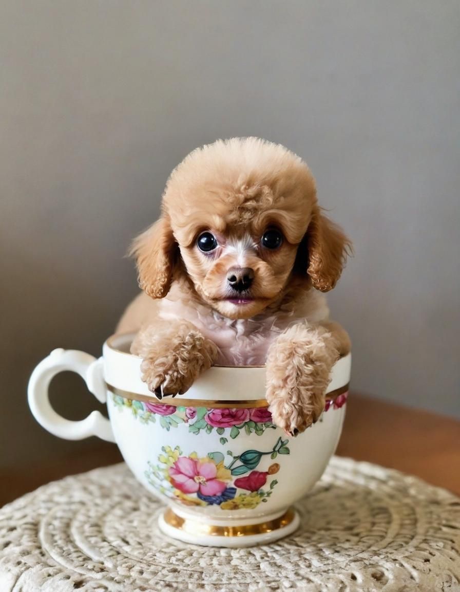 Poodle top cup tea