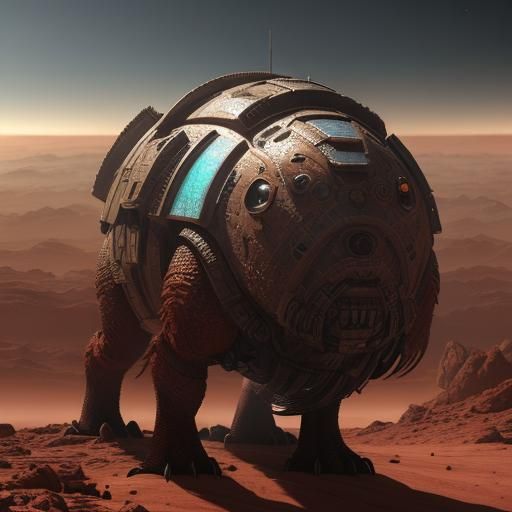 Sci-Fi Creature Burrows on Mars in 3D