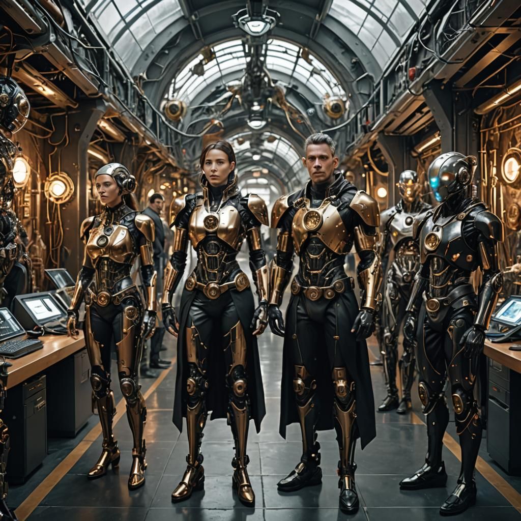 Cyborg assembles, dressing