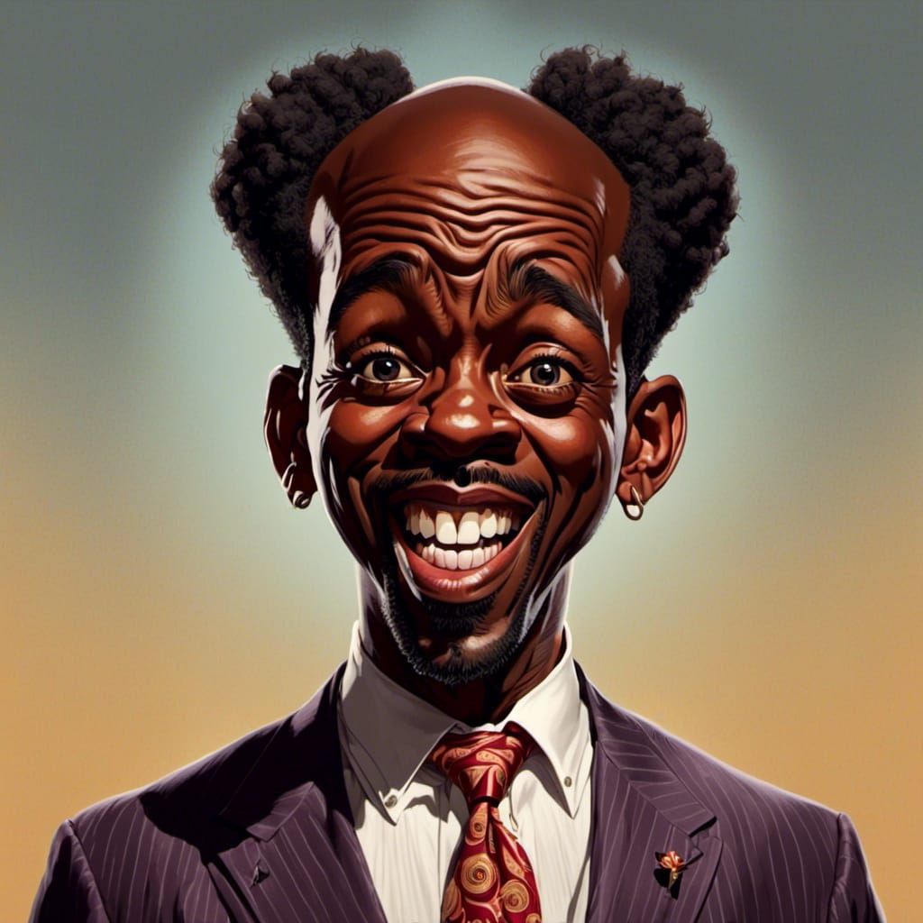 <lora:Maka Kane:1.0>exaggerated caricature portrait of an African man