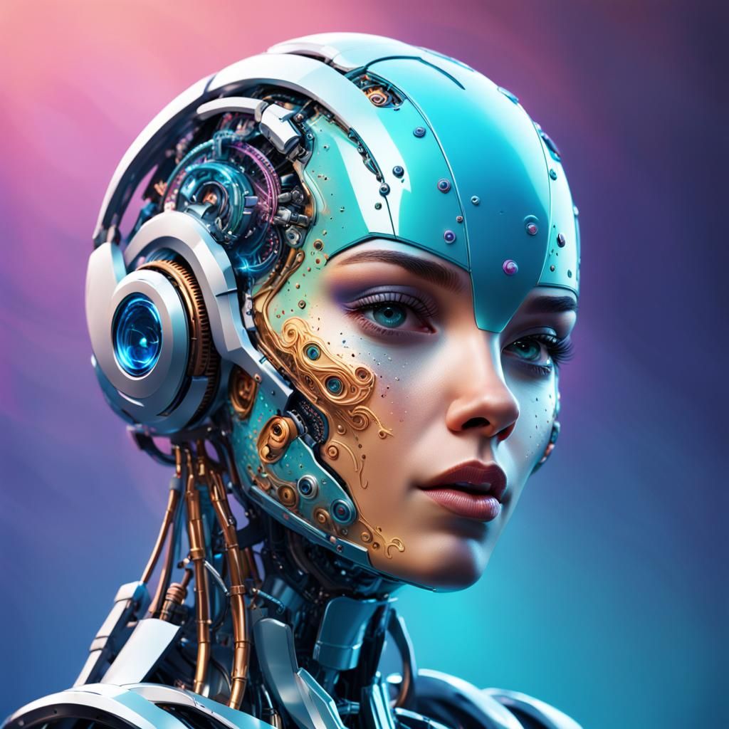 Beautiful Delicate Fembot - AI Generated Artwork - NightCafe Creator