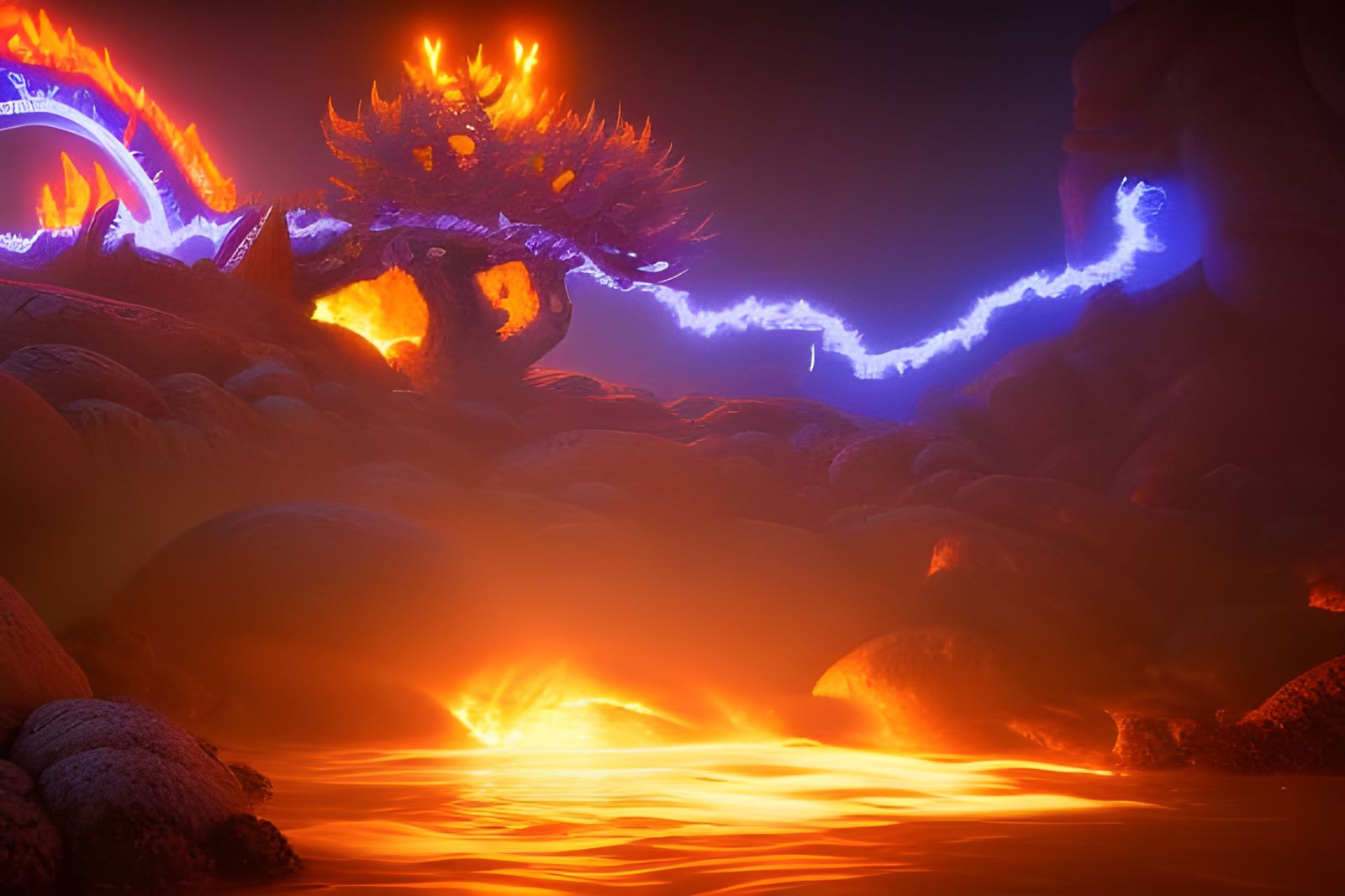 Fire and lightning elemental  by @M4tt4G0S