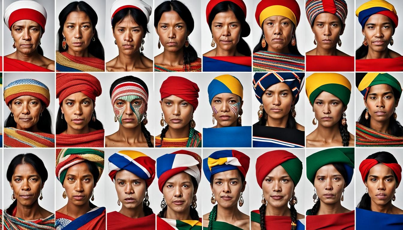 Onde woman for each  South American country with its respect...