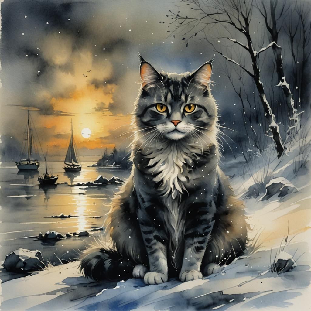 Smoky's fluffy fur keeps him warm in winter  by @Molly