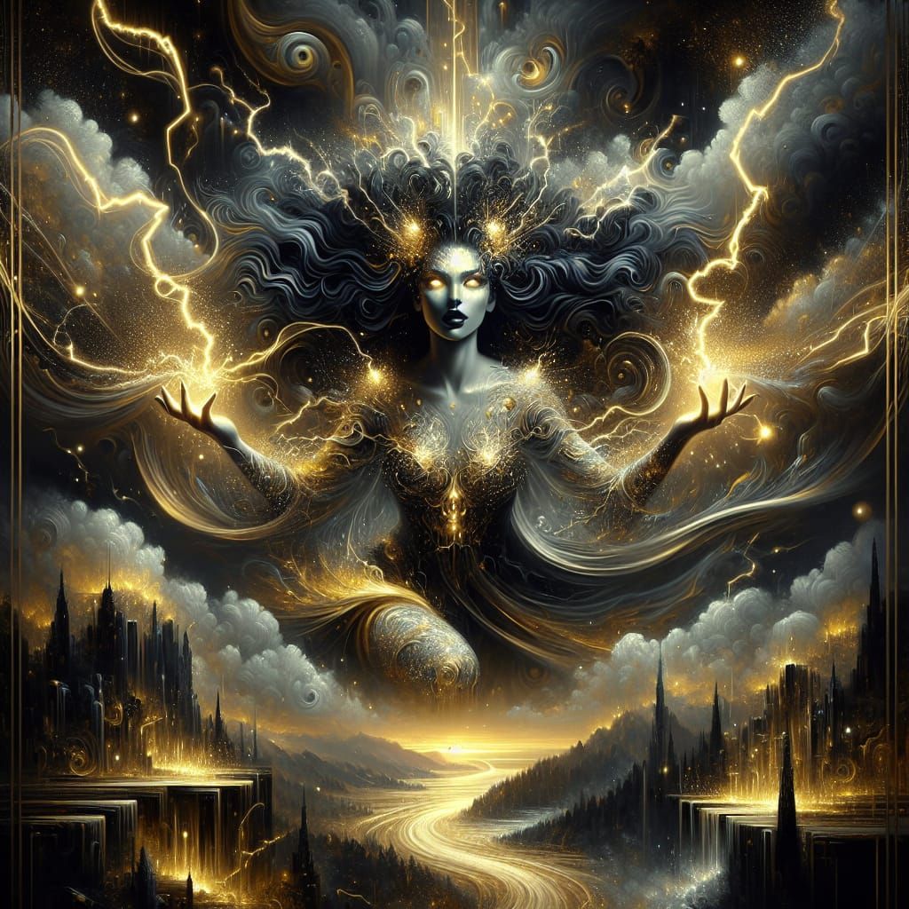 Goddess of lightning   by @Sundari
