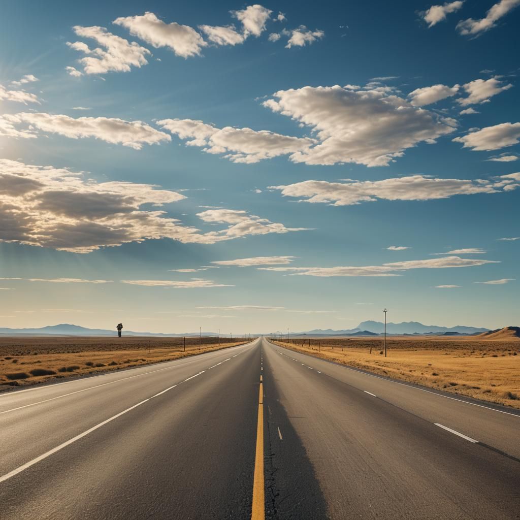 Endless Highway in Surrealist Dreamscape Style