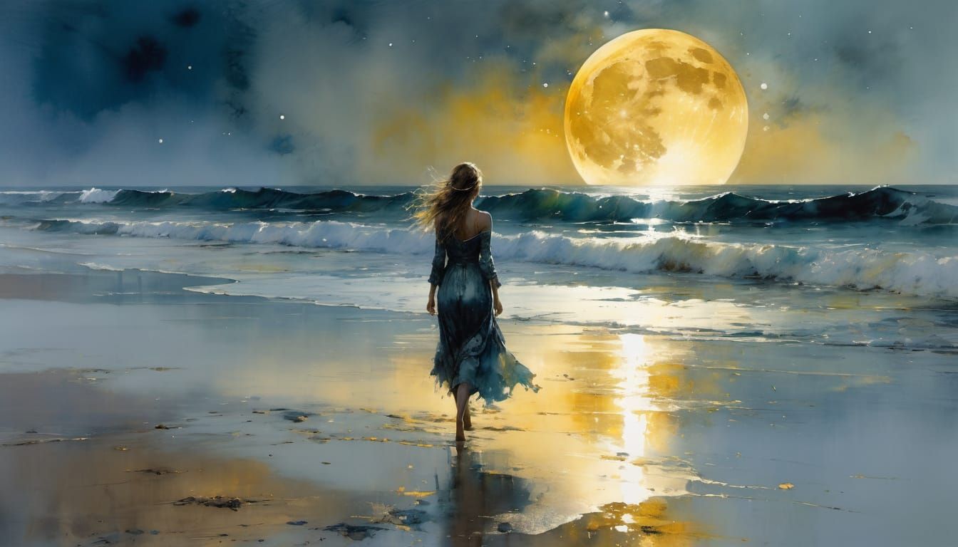 Beautiful moonlight beach  by @Superbear