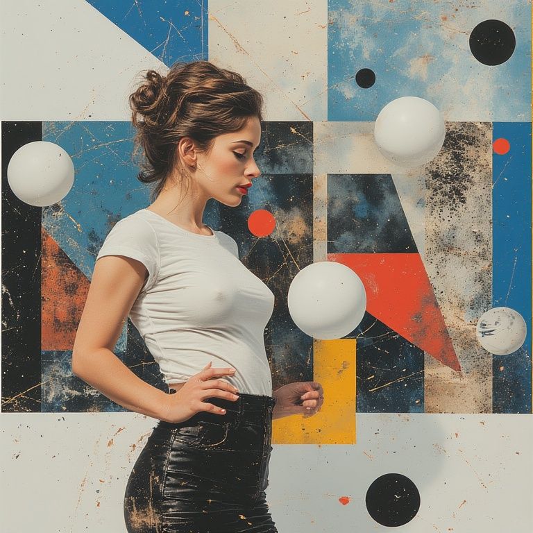 Side portrait with spheres
