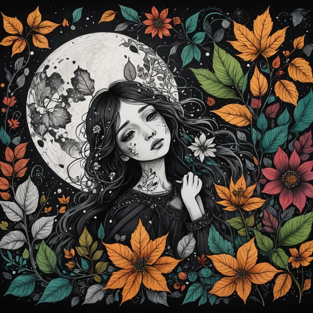 An enchanting illustration of a fae beauty surrounded by leaves and flowers. Known for her misunderstood demeanor, she often faces difficult...