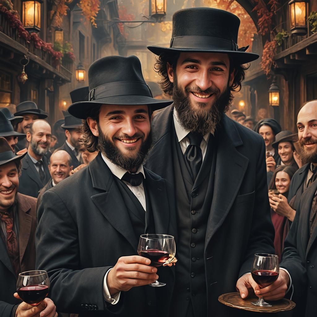Hasidic Man Blesses Peace in Magical Realism