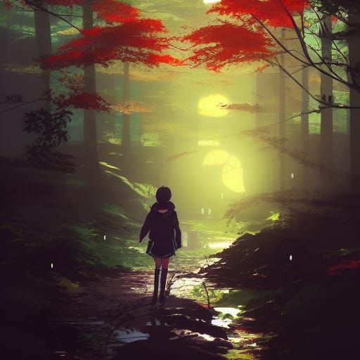 Walking in the forest. - AI Generated Artwork - NightCafe Creator