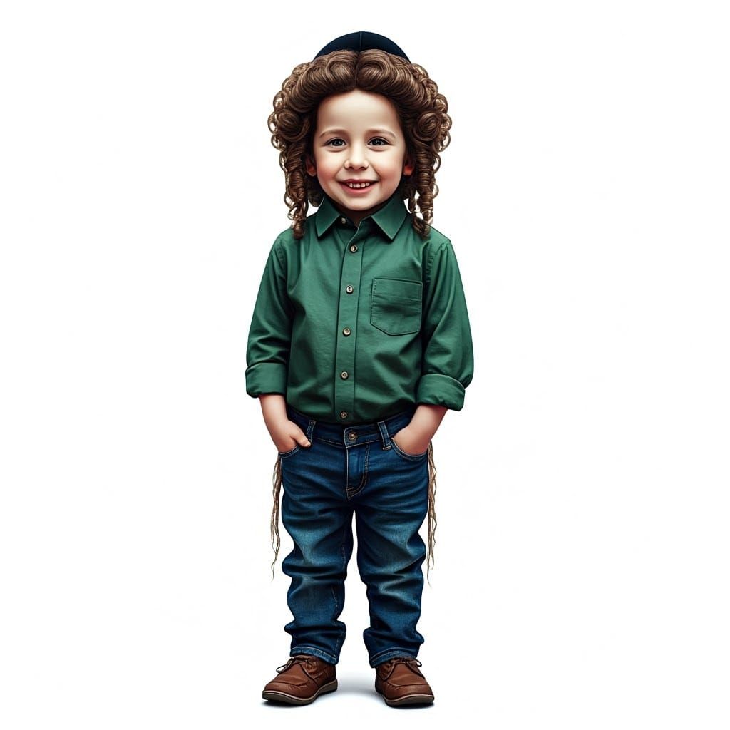 Hasidic Boy in Traditional Attire