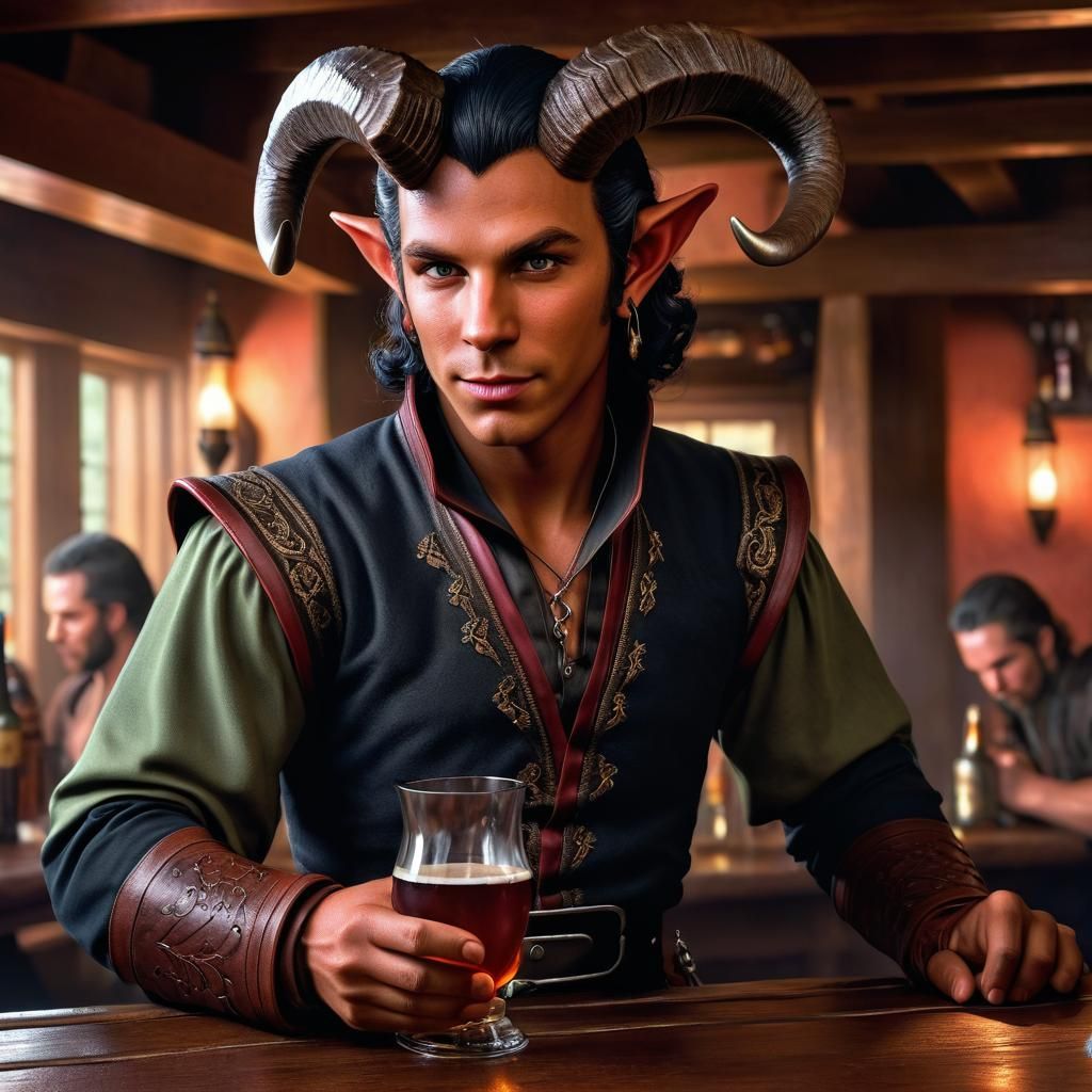 Tiefling in a tavern