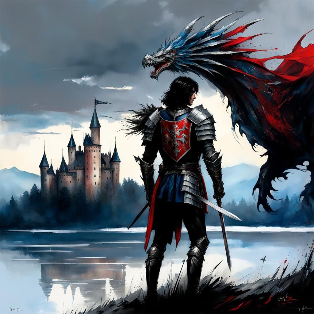 Knight and dragon