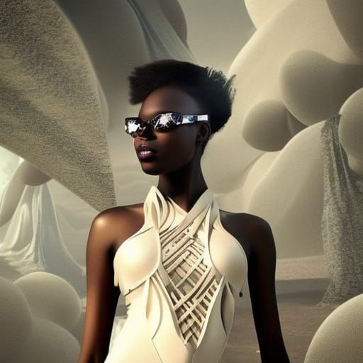 Futuristic Fashion Model Epic cinematic brilliant stunning i...