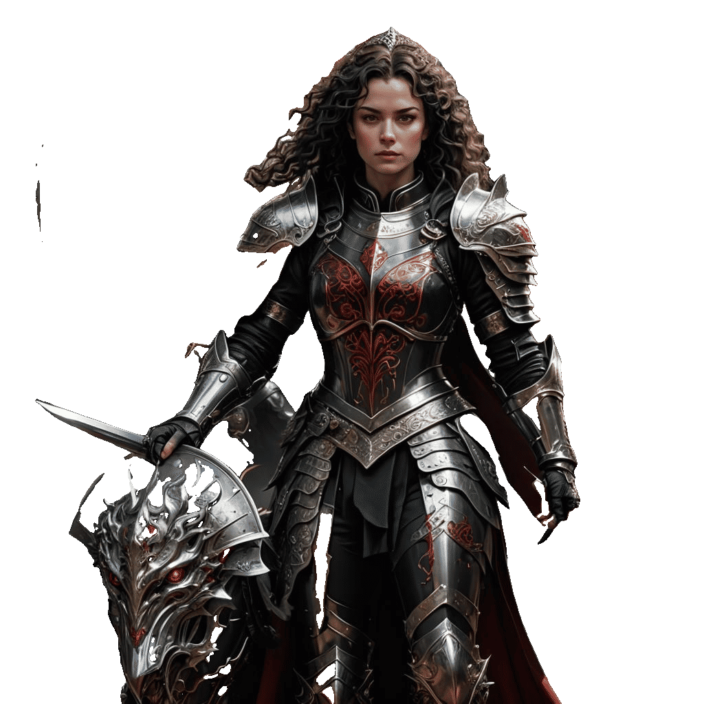 A hype realistic, deviant art, black, red, silver, rich deta...