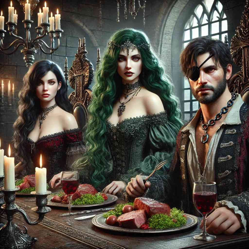 Witch and wife with pirate