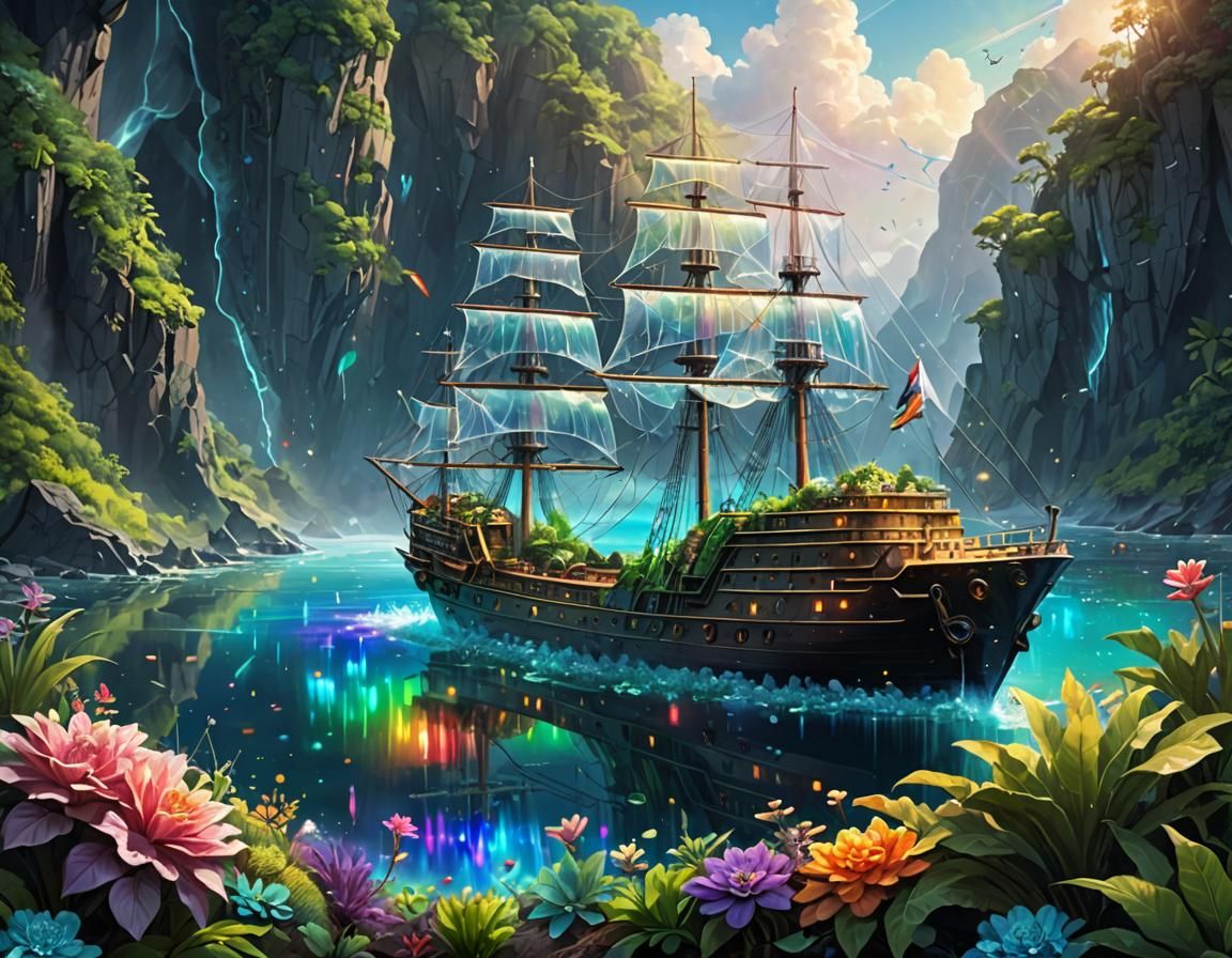 Rainbow Crystal Plants with Magical Glow