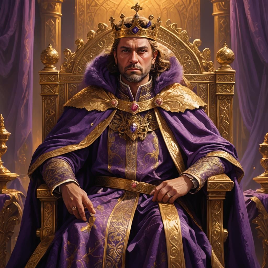 King on Golden Throne in Medieval Fantasy Art