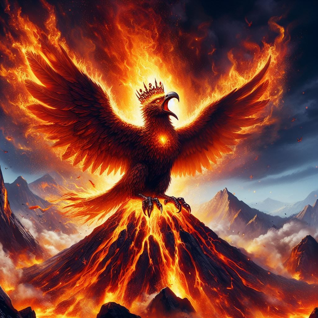 Firebird on the throne