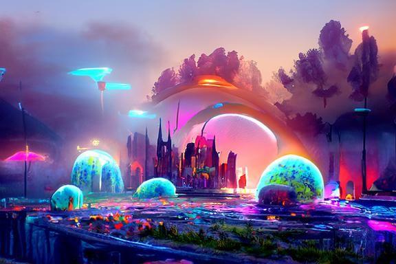 City on an Alien Planet - AI Generated Artwork - NightCafe Creator