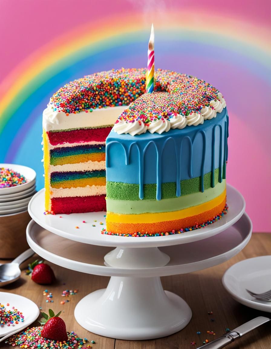 Rainbow Birthday Cake