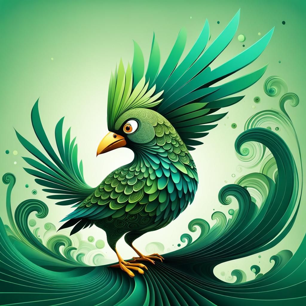 green bird image like in the angry birds animation