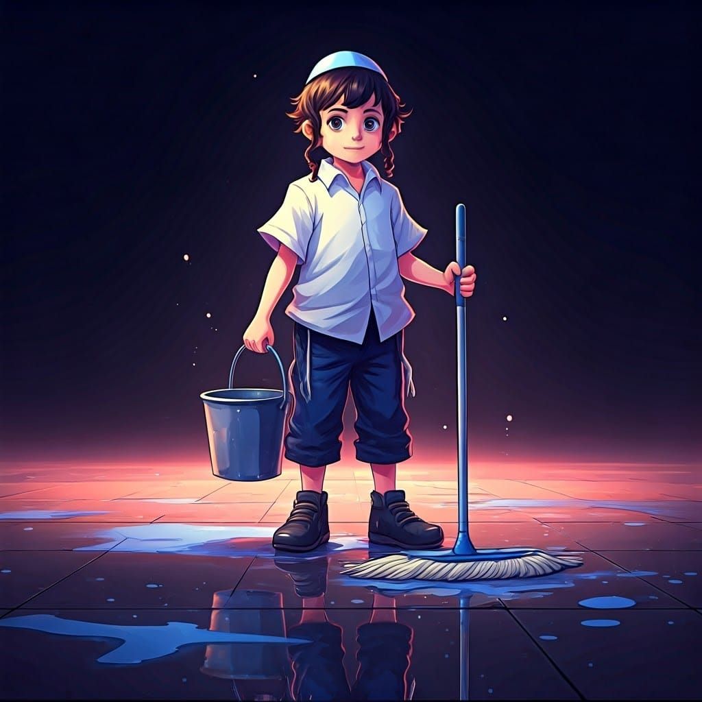 Colorful Anime Boy in Vibrant Street Scene