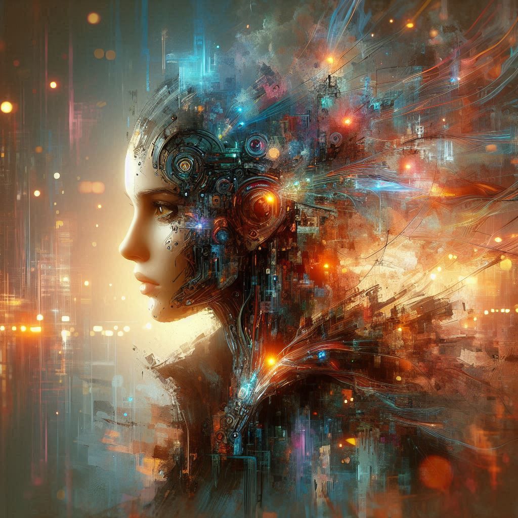 double exposure beautiful fantasy DALL-E 3 portrait landscap...