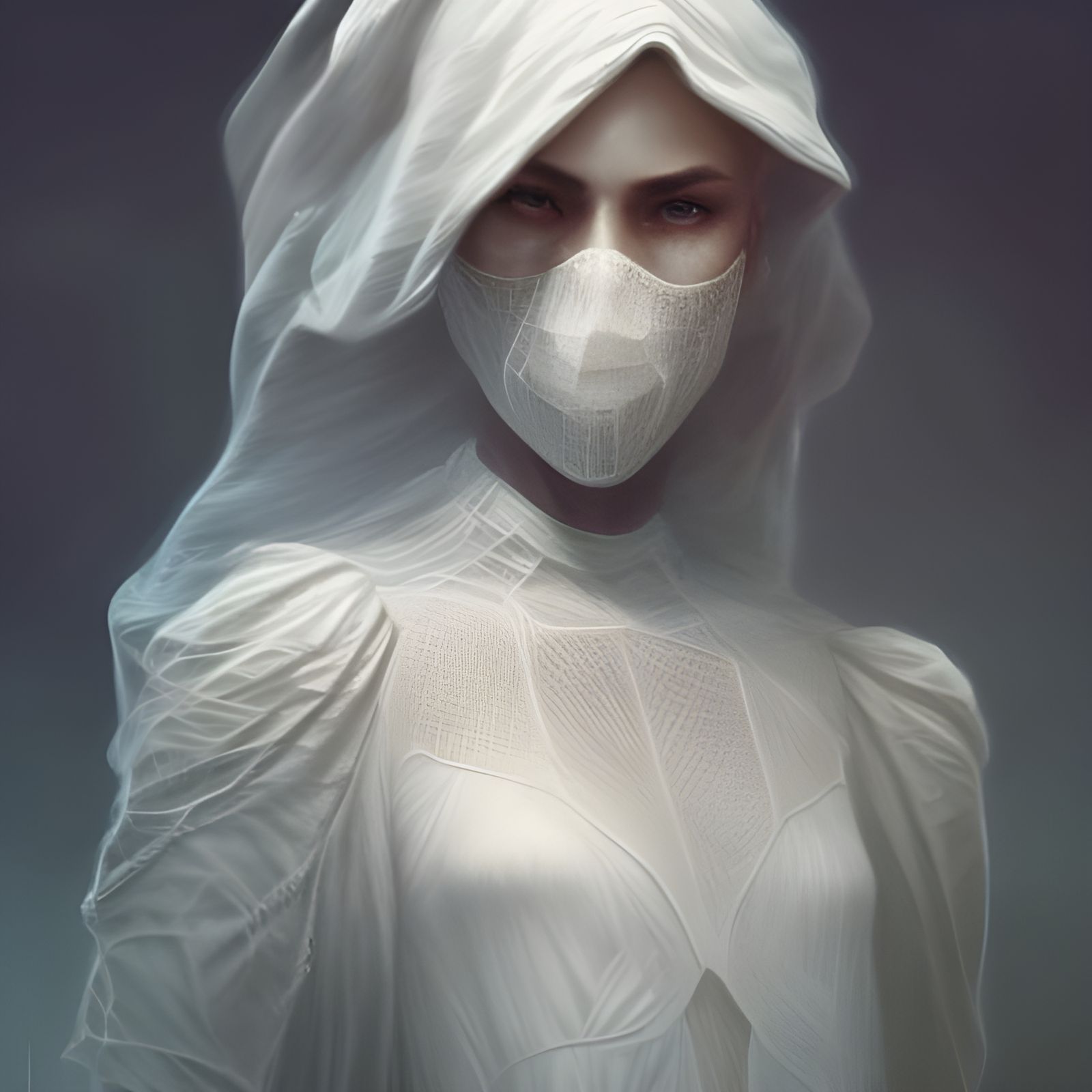 ghost, covered in a sheet, intricate lace and detail, Epic c...
