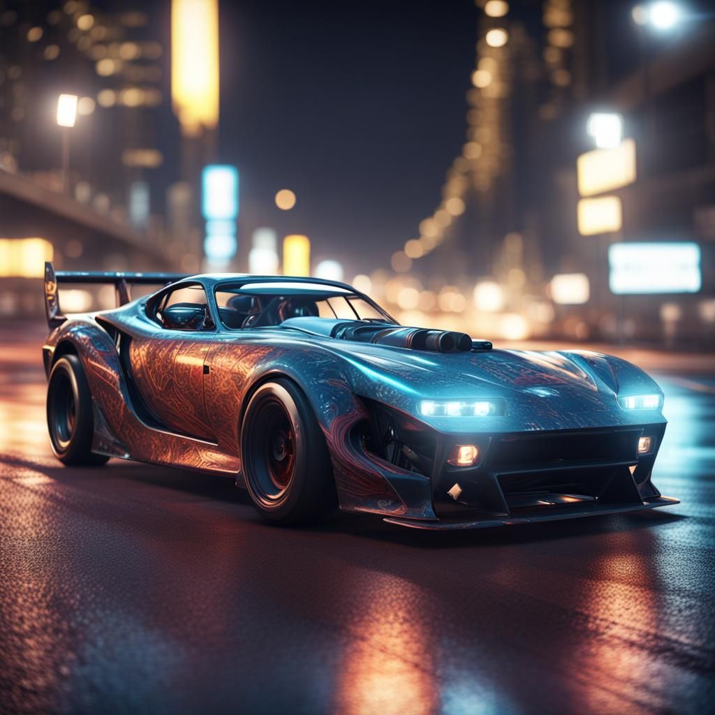 Drag racing car (B) - AI Generated Artwork - NightCafe Creator