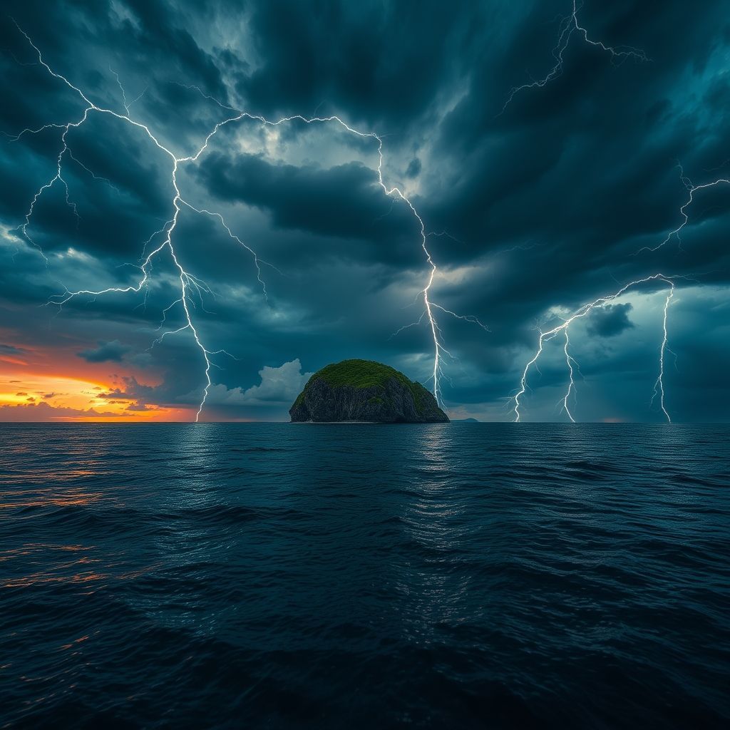 A high-contrast of a tempestuous sky