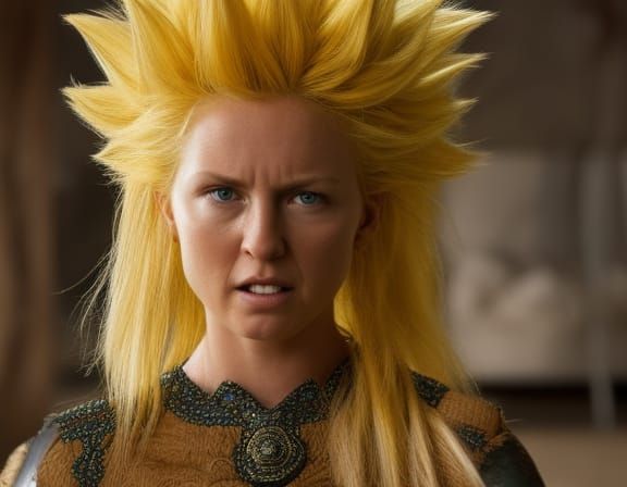 Realistic and Beautiful Super Sayayin female in a combat on ...