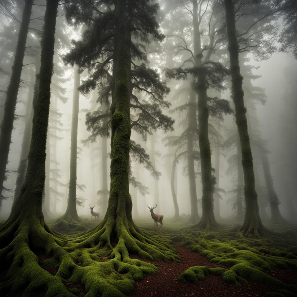 Deer in the Mist  by @sasha