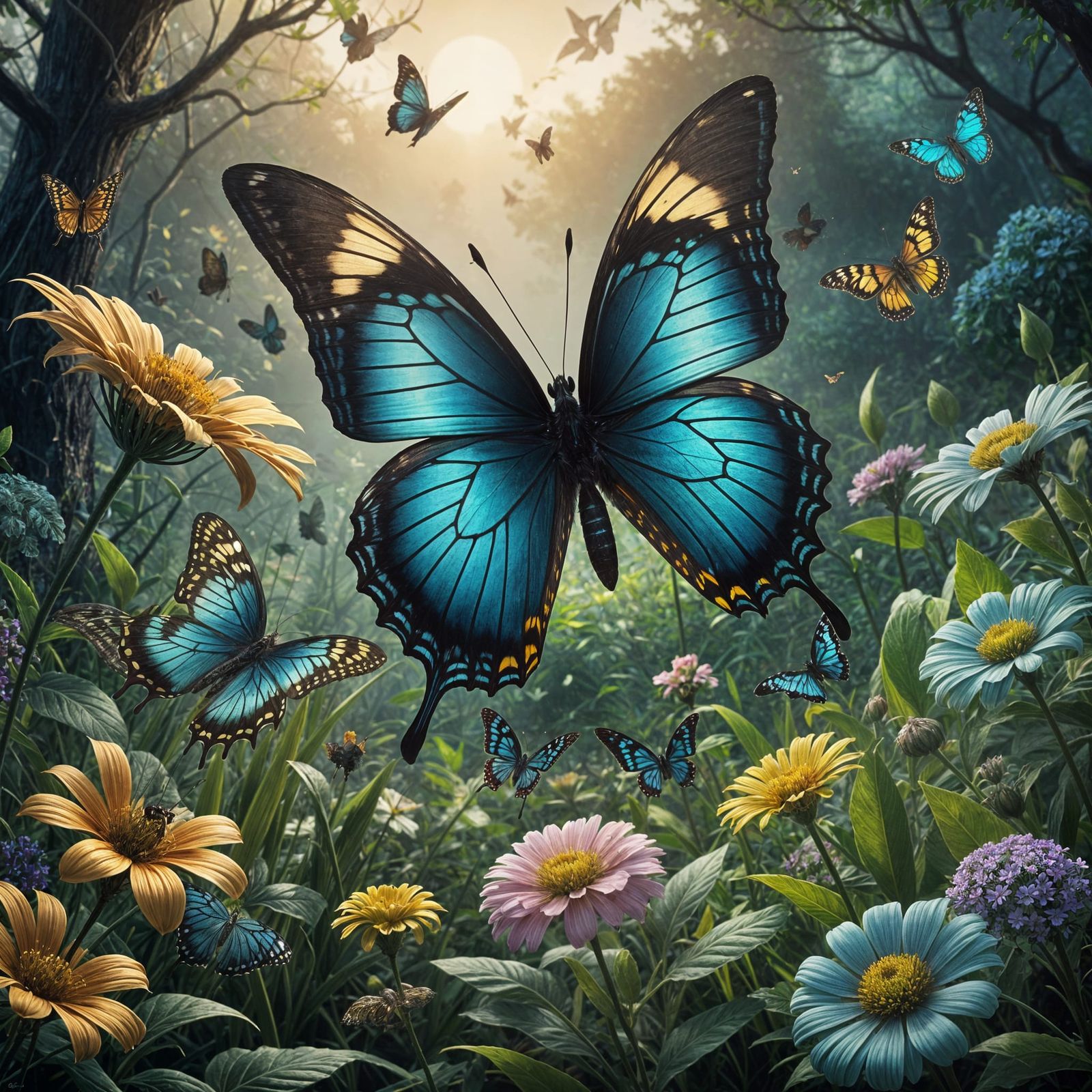 Butterflies in Spring Garden  by @Nageswara