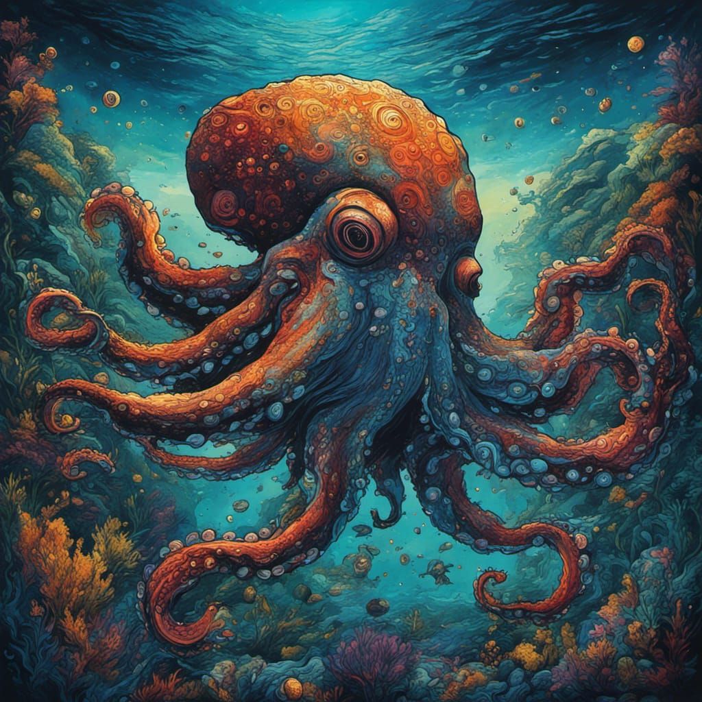 Majestic Octopus - AI Generated Artwork - NightCafe Creator