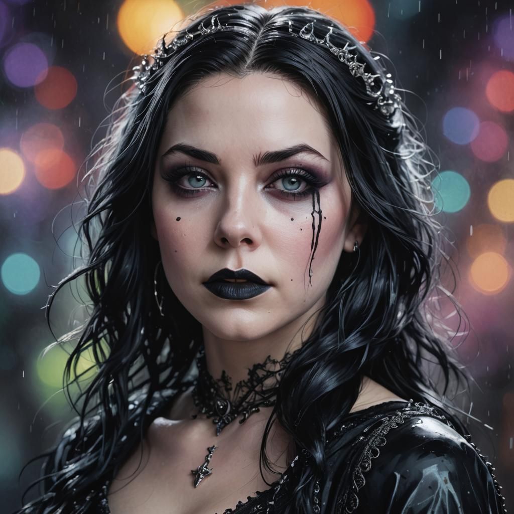 Gothic Portrait of Amy Lee in Hyperrealistic Style