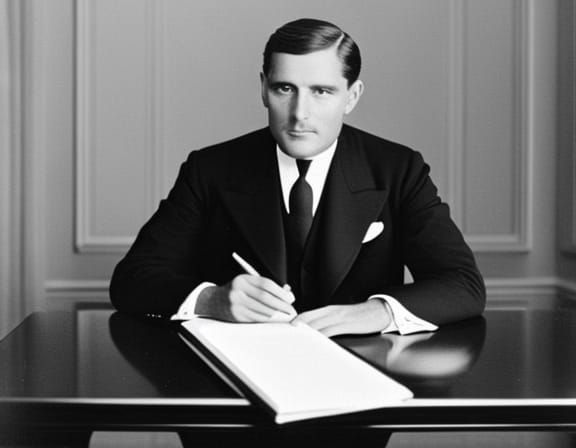 Classic Portrait of a Man at His Desk