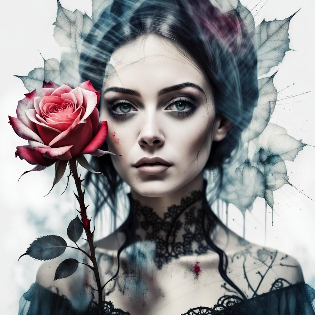 Gothic Rose 6 - AI Generated Artwork - NightCafe Creator