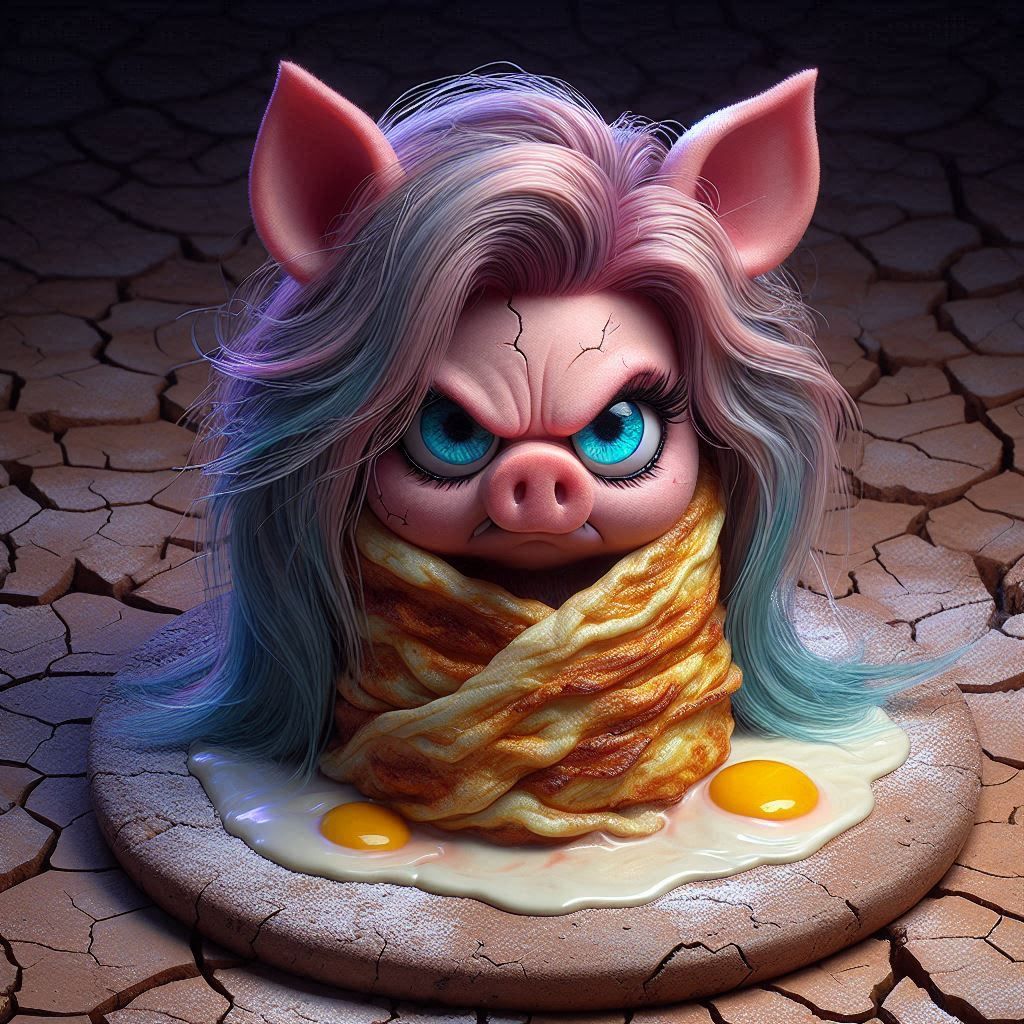 Omelet Wrapped Miss Piggy in a Blanket