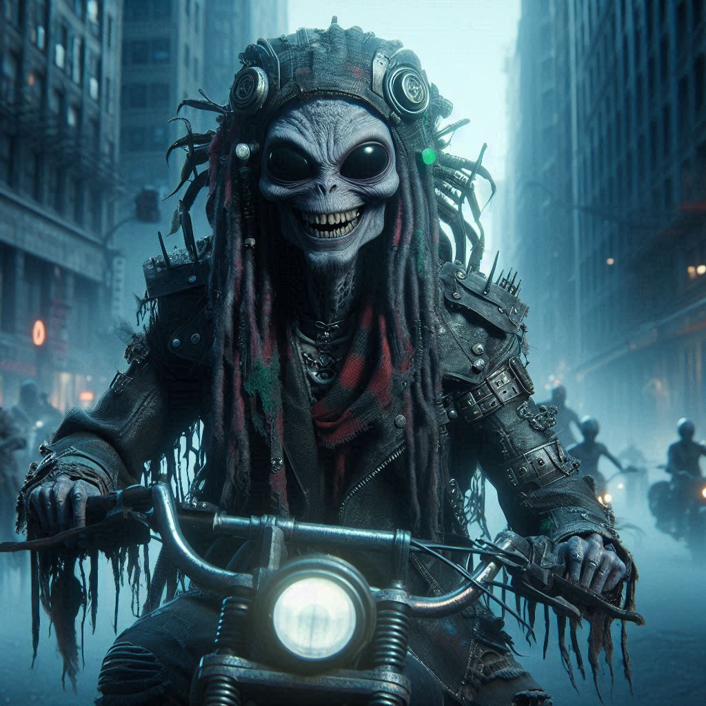 Gothic Alien Biker