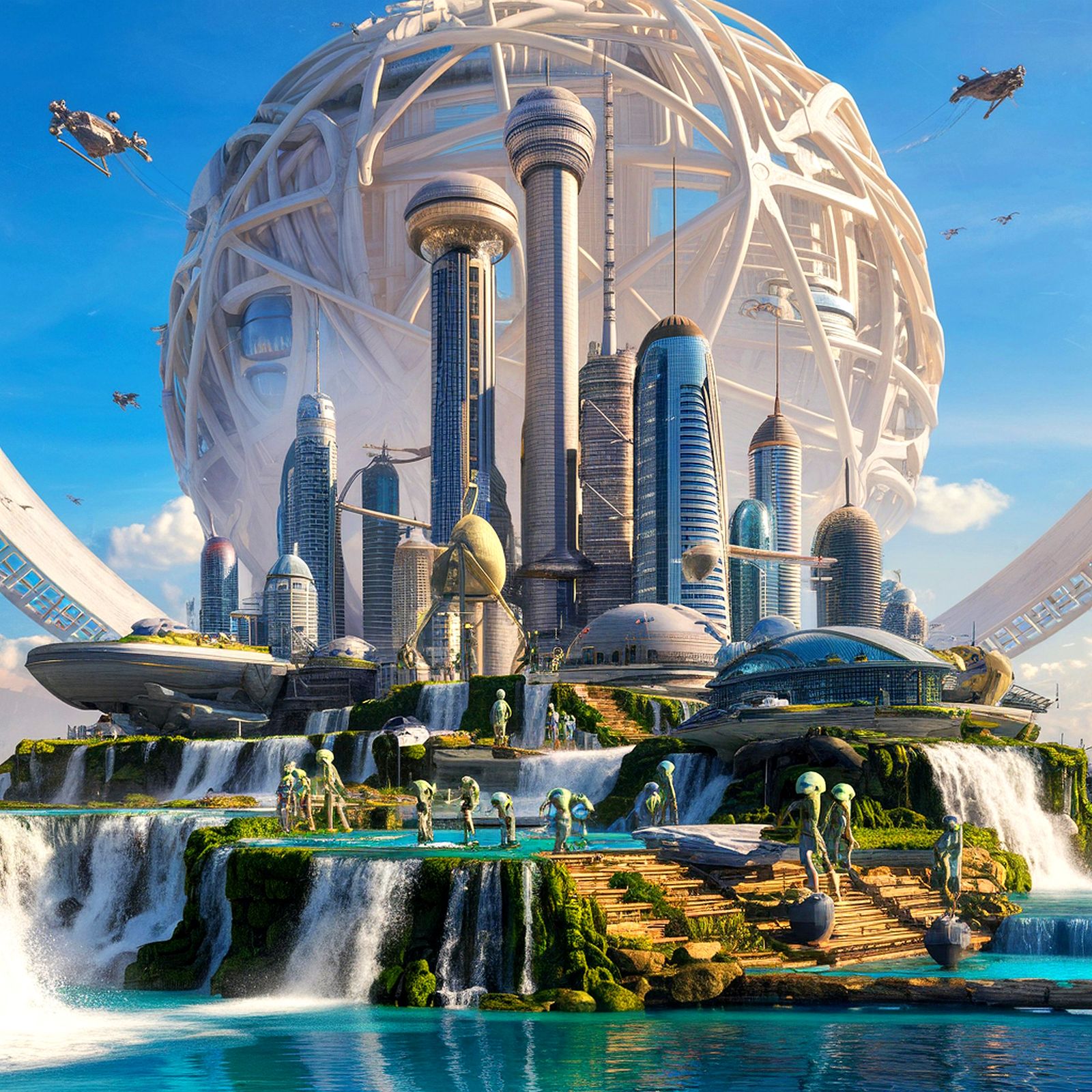 A FANTASTIC ALIEN CITY.