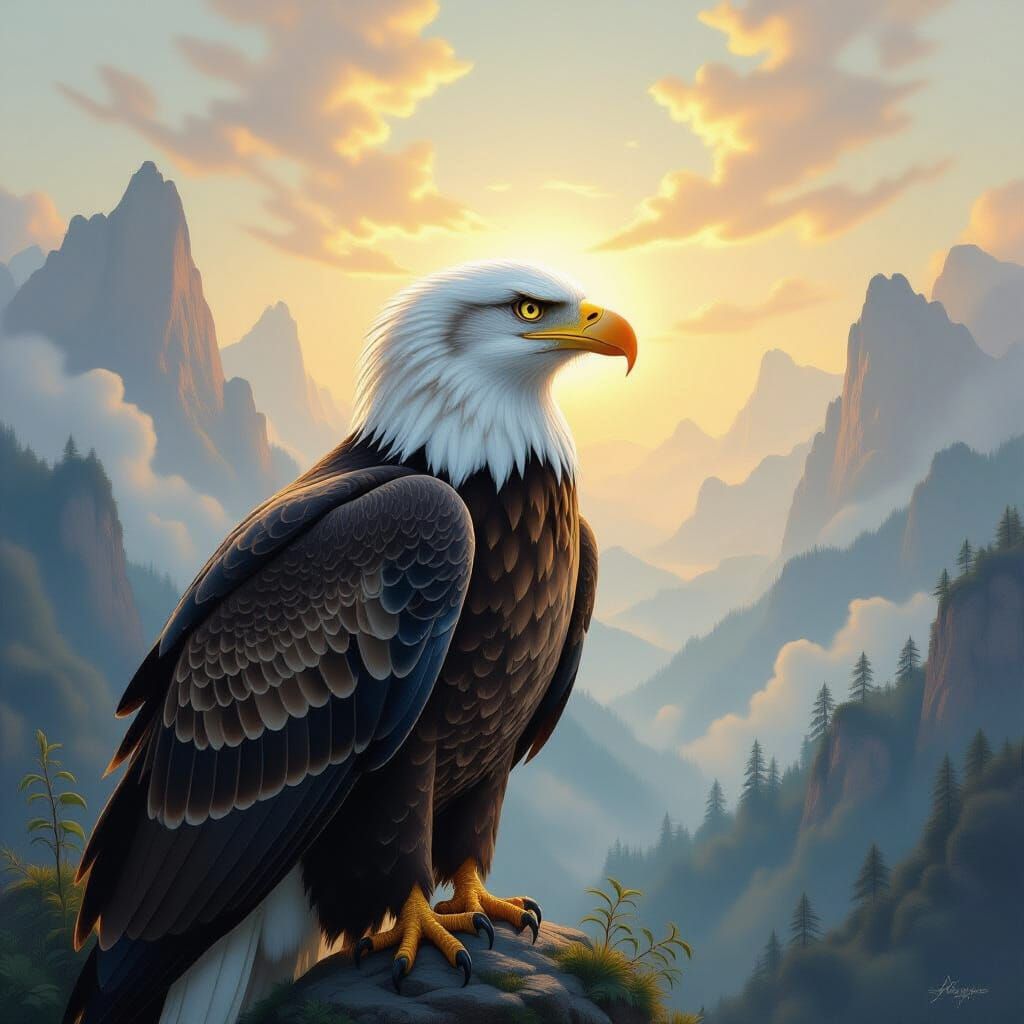An eagle, landscape. 