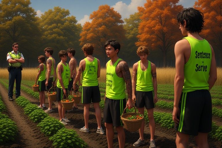 Young people under the age of 18 picking carrots for the loc...