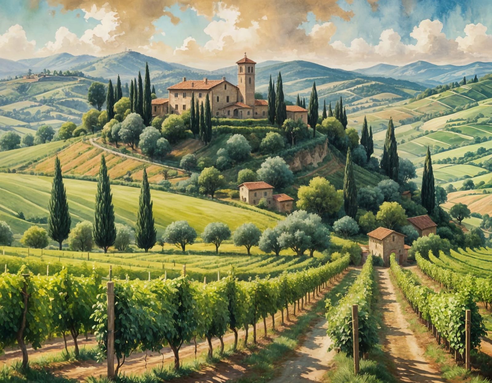 Tuscan vineyard and winery  by @Foul Rabbit