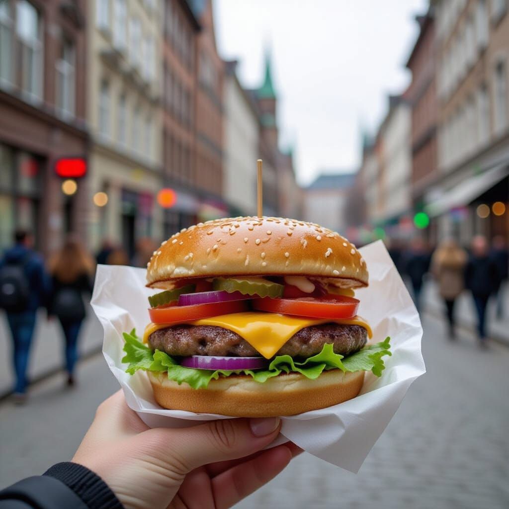 Juicy Hamburger on a Bun