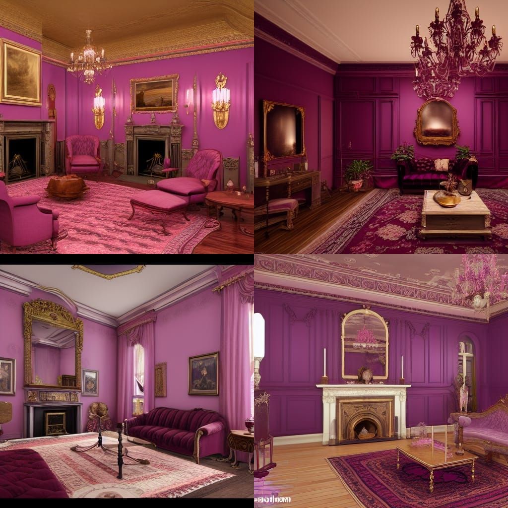 Purple Victorian Living Rooms - AI Generated Artwork - NightCafe Creator