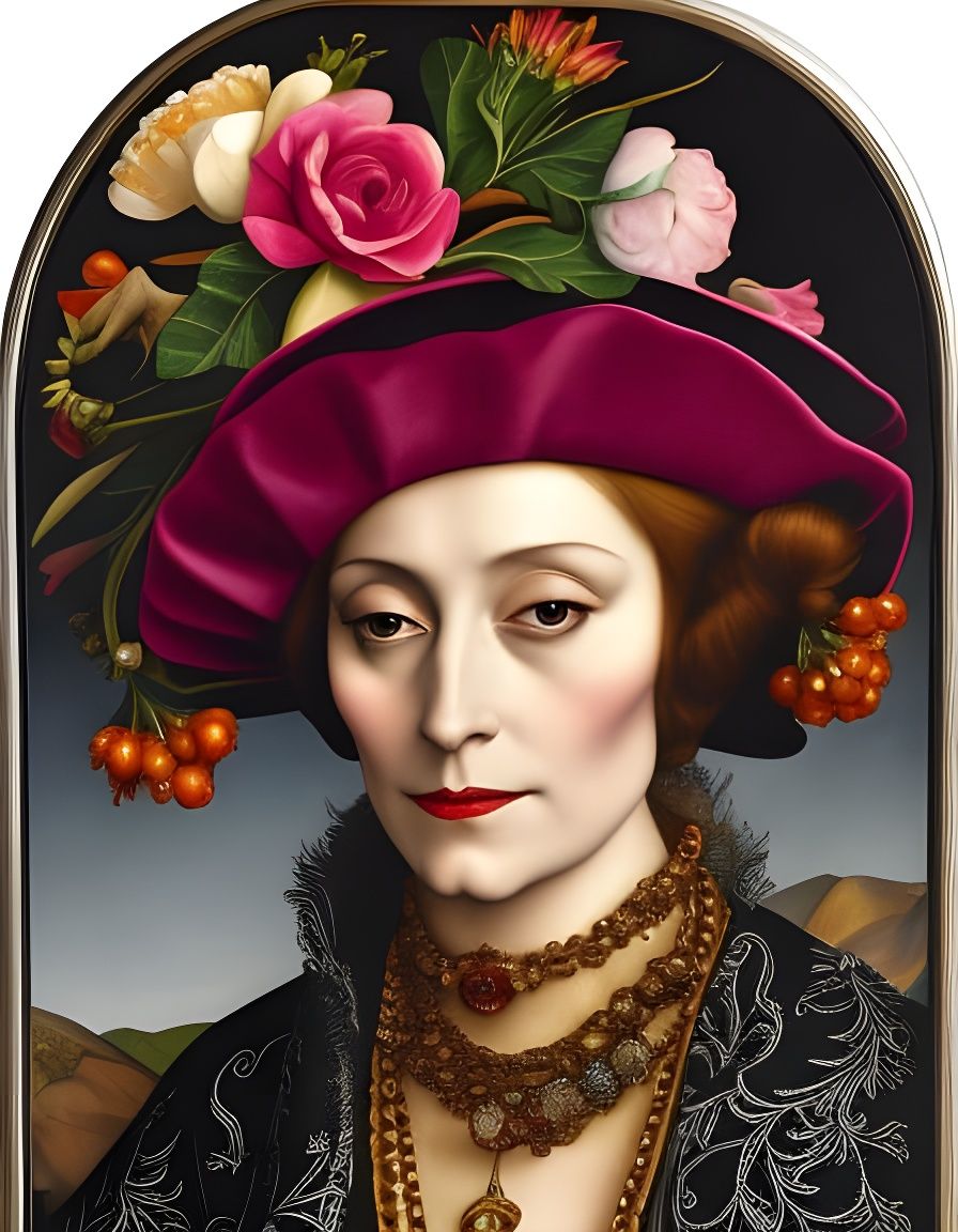 Woman in a Flowered Hat  by @nafri